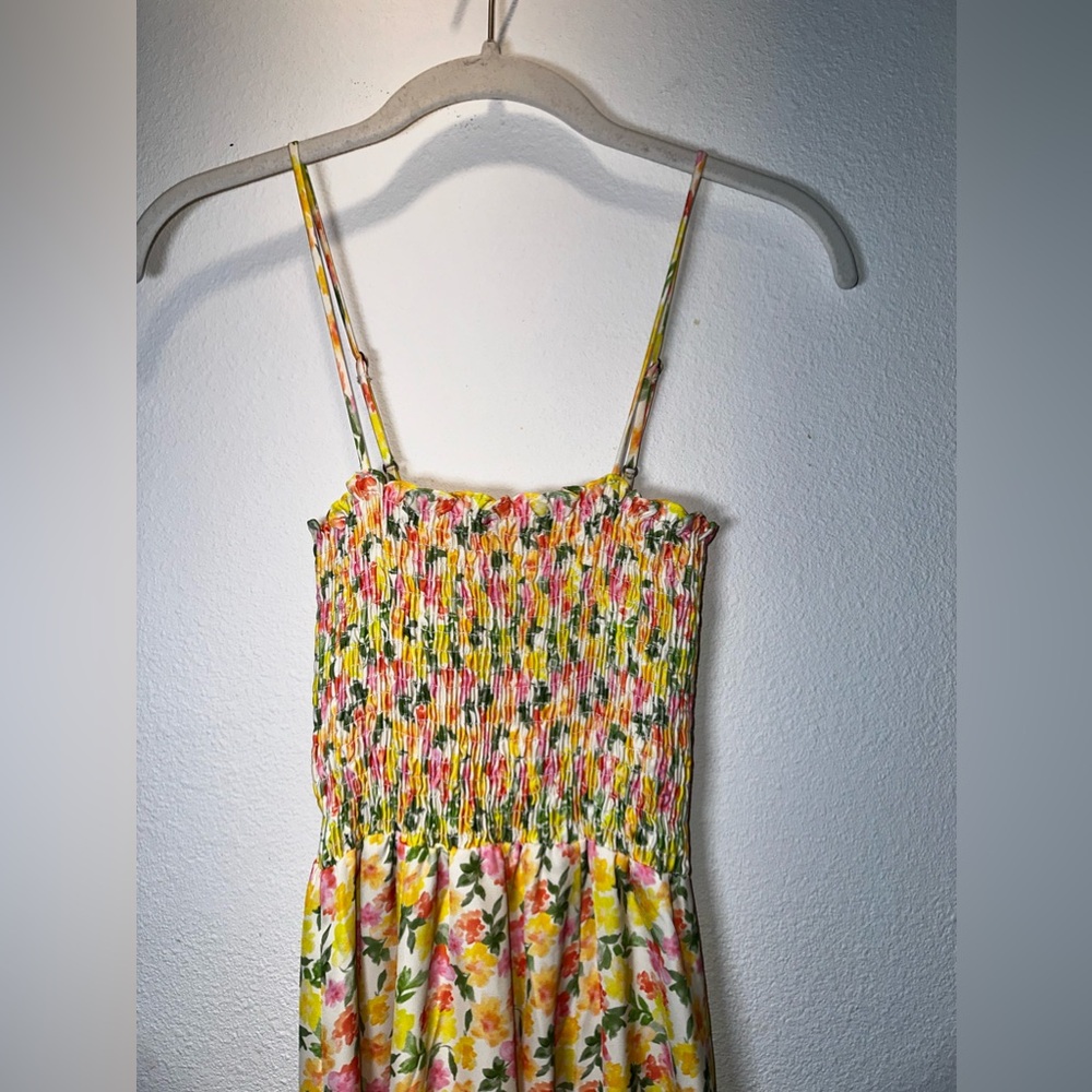 RESA x REVOLVE Ashley Midi Dress Yellow Floral Smocked Dress - Picture 6 of 10